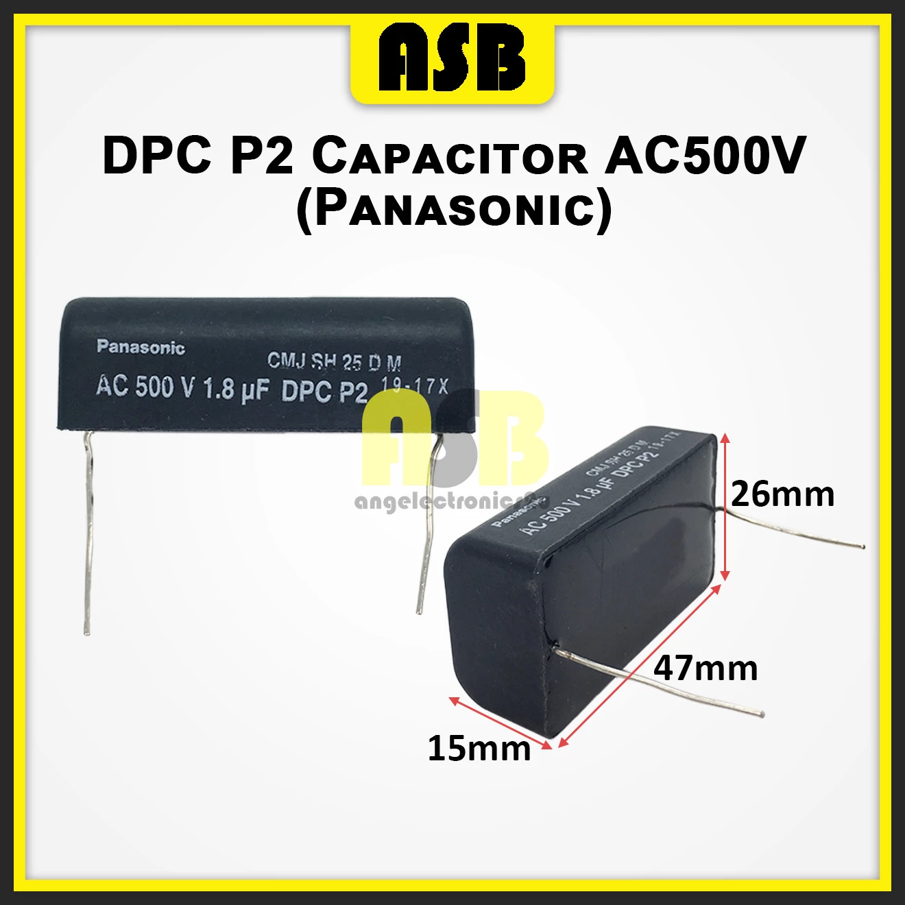 (1pc) DPC P2 Capacitor / Condenser AC500V ( 1.8 uF ) ( Panasonic ) ( 075004520 )