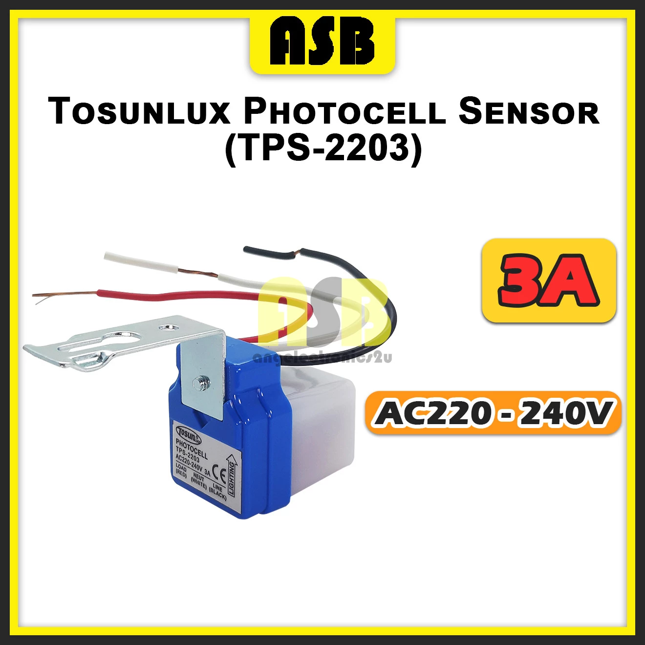 (1pc) Tosunlux Photocell Sensor Light Control Auto On Off Sensor Lampu Sensor Photocel TPS-2203 ( AC220-240V ) ( 3A )