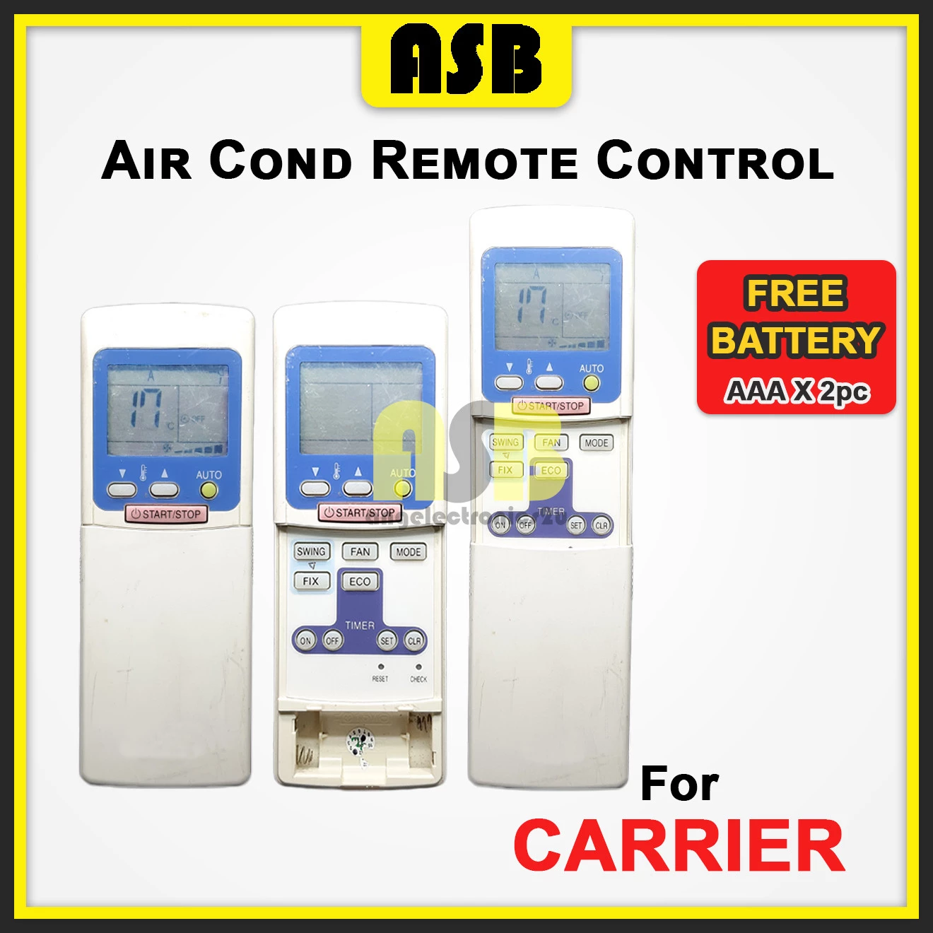 (1pc) ( Compatible : Carrier ) Air Cond Aircond Conditioner Remote Control Alat Kawalan Jauh Penghawa Dingin 空调遥控器