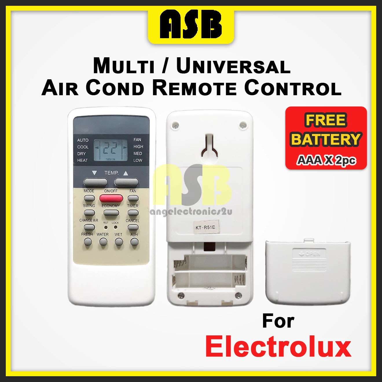 (1pc) ( Compatible : Electrolux ) Multi / Universal Air Cond Aircond Conditioner Remote Control 空调遥控器