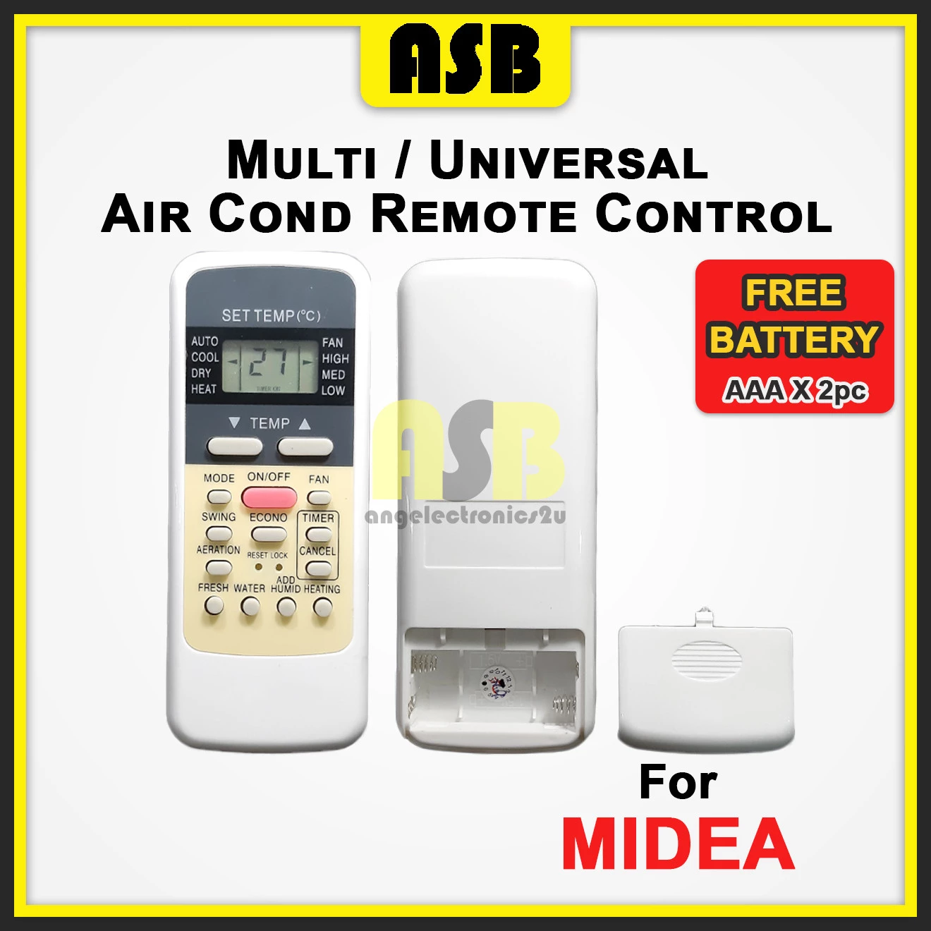 (1pc) ( Compatible : Midea ) Multi / Universal Air Cond Aircond Conditioner Remote Control 空调遥控器