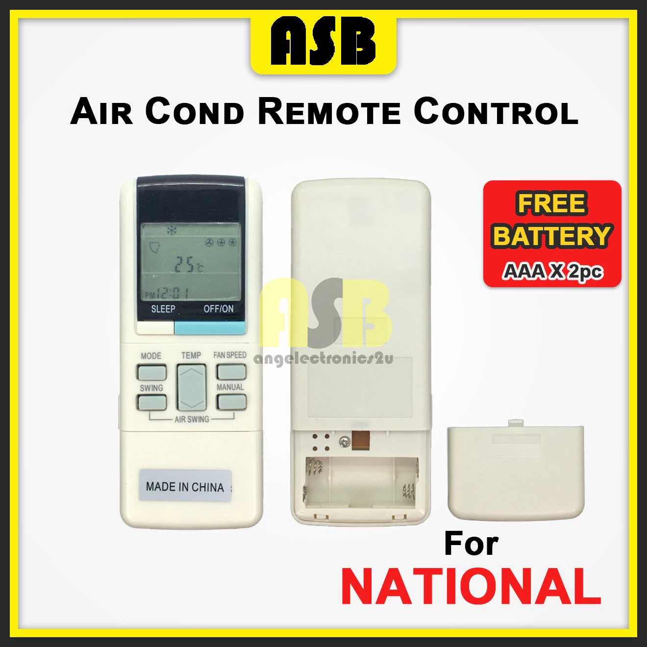 (1pc) ( Compatible : National ) Air Cond Aircond Conditioner Remote Control Alat Kawalan Jauh Penghawa Dingin 空调遥控器