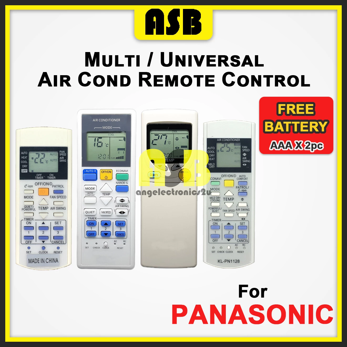 (1pc) ( Compatible : Panasonic ) Multi / Universal Air Cond Aircond Conditioner Remote Control 空调遥控器