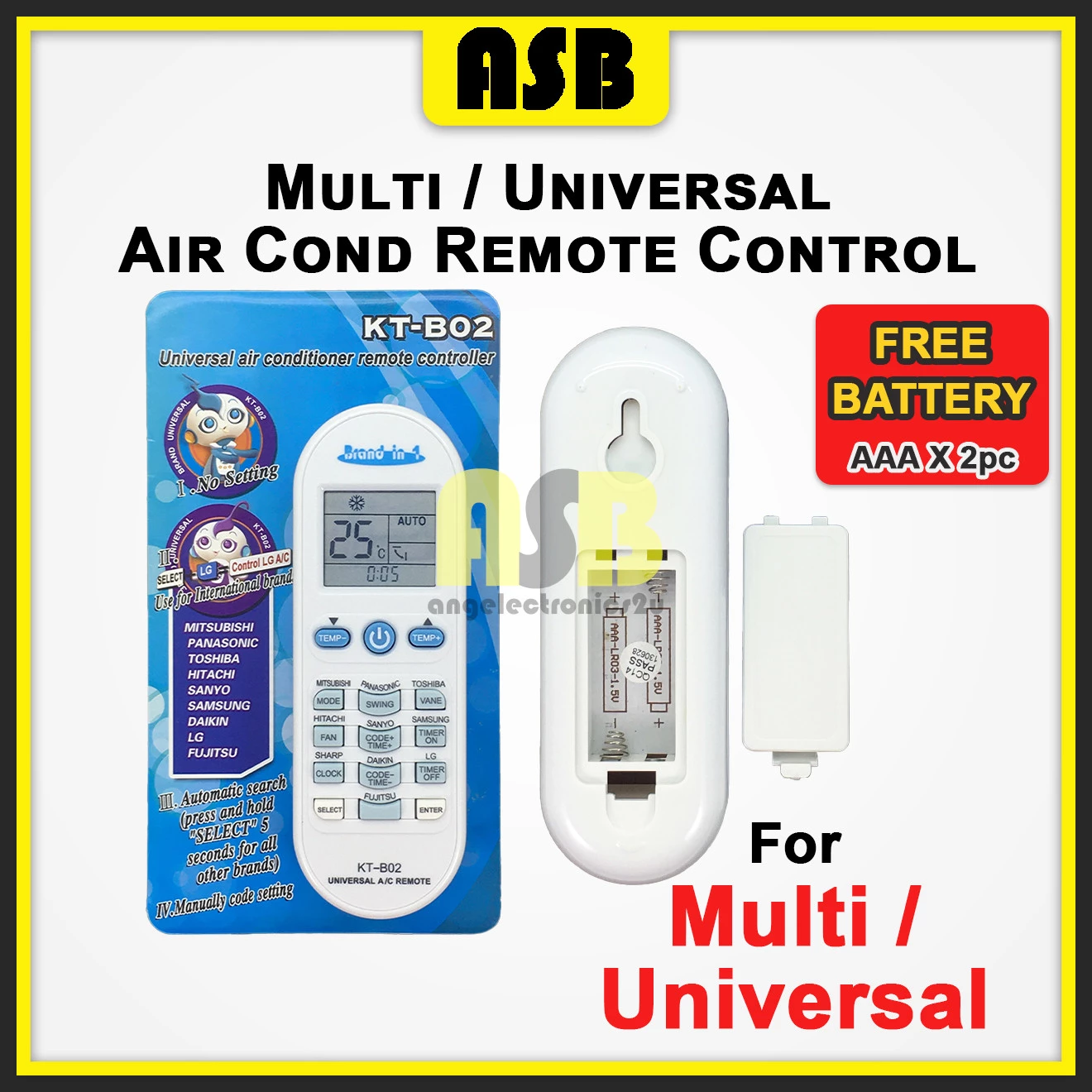 (1pc) Multi / Universal Air Cond Aircond Conditioner Remote Control Alat Kawalan Jauh Penghawa Dingin 空调遥控器