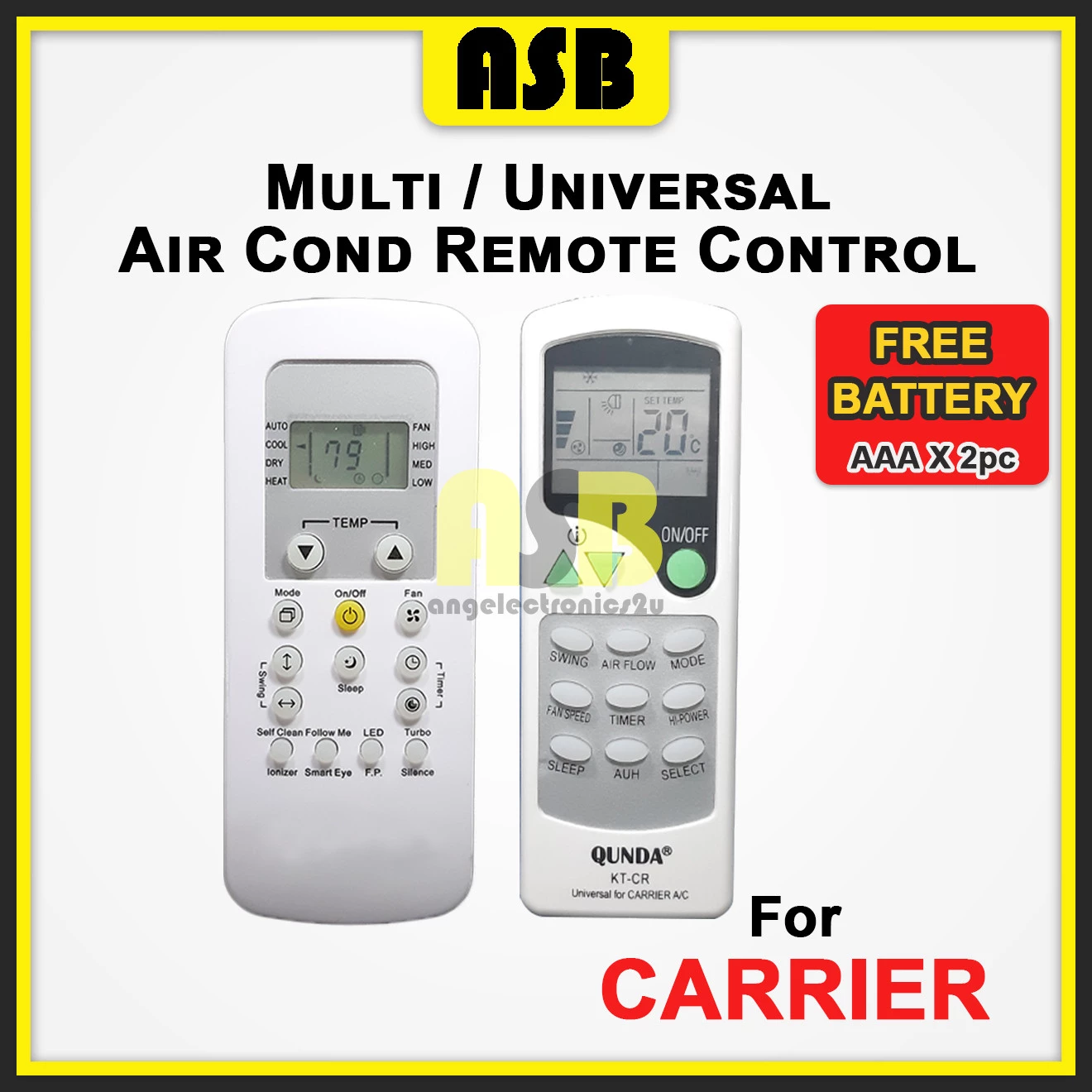 (1pc) ( Compatible : Carrier ) Multi / Universal Air Cond Aircond Conditioner Remote Control 空调遥控器