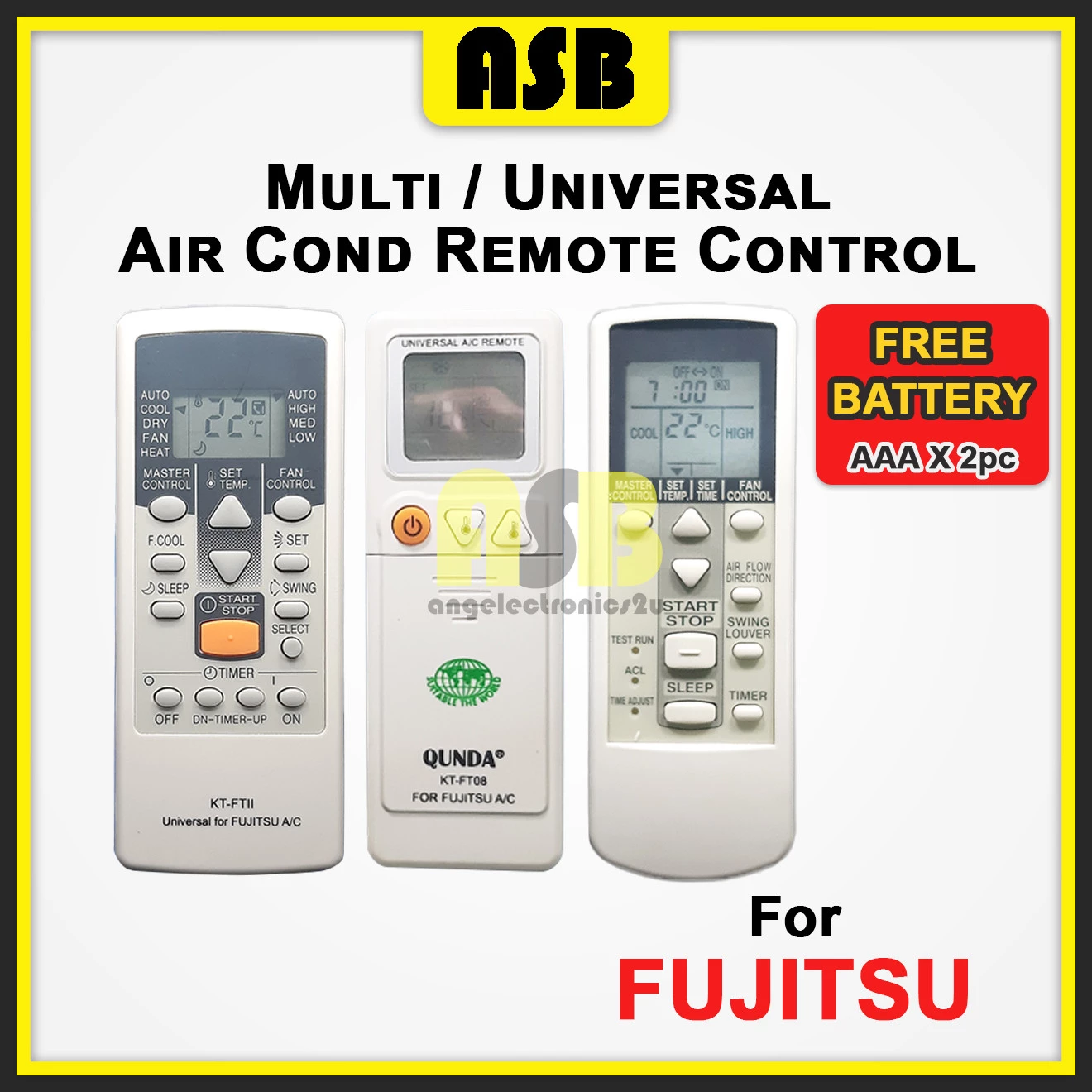 (1pc) ( Compatible : Fujitsu ) Multi / Universal Air cond Aircond Conditioner Remote Control 空调遥控器