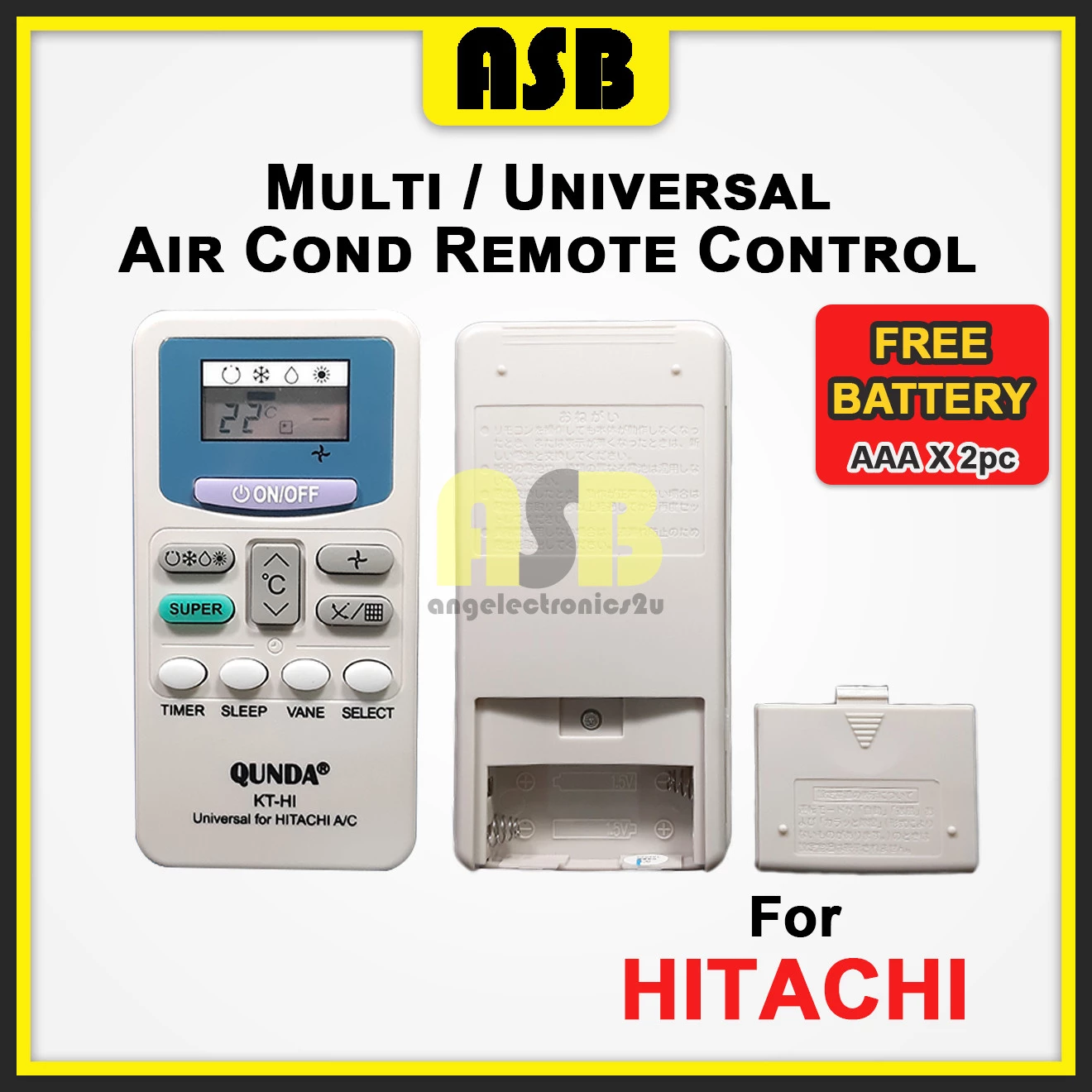 (1pc) ( Compatible : Hitachi ) Multi / Universal Air Cond Aircond Conditioner Remote Control 空调遥控器