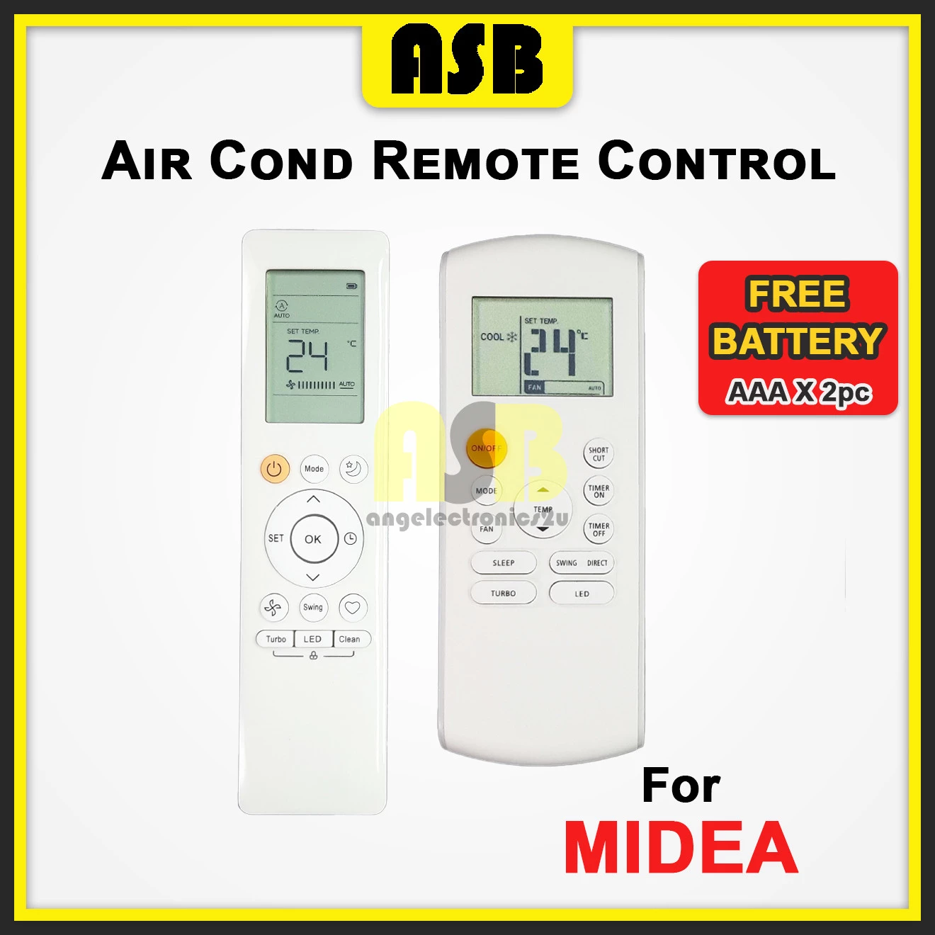 (1pc) ( Compatible : Midea ) Air Cond Aircond Conditioner Remote Control Alat Kawalan Jauh Penghawa Dingin 空调遥控器