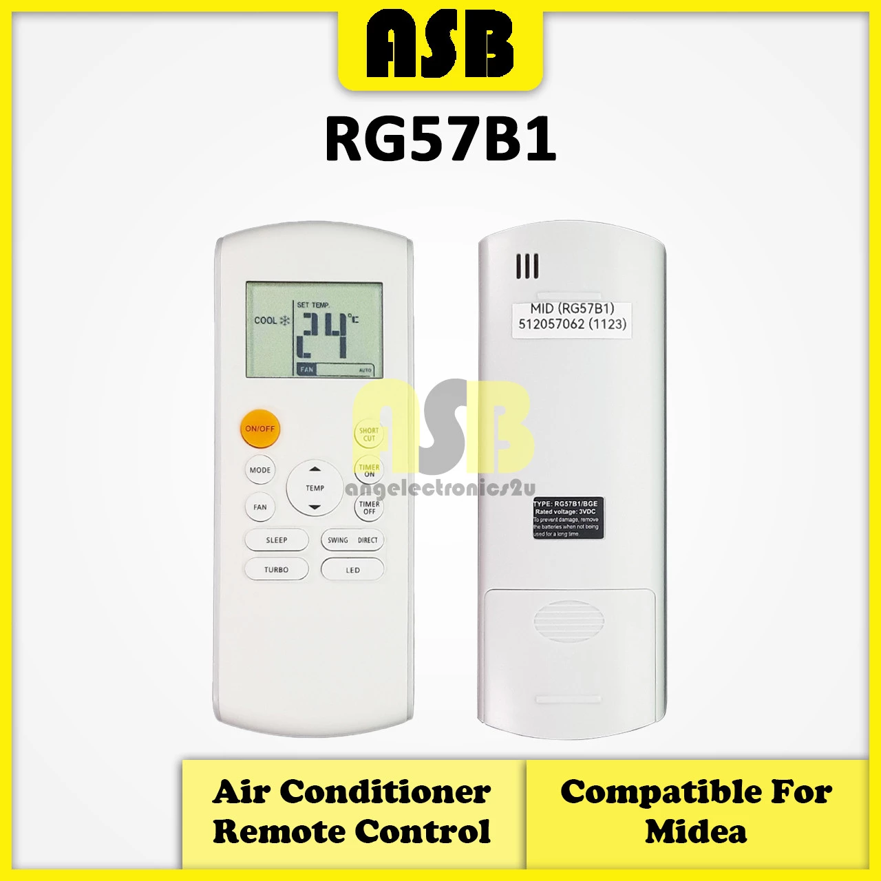 (1pc) ( Compatible : Midea ) Air Cond Aircond Conditioner Remote Control Alat Kawalan Jauh Penghawa Dingin 空调遥控器