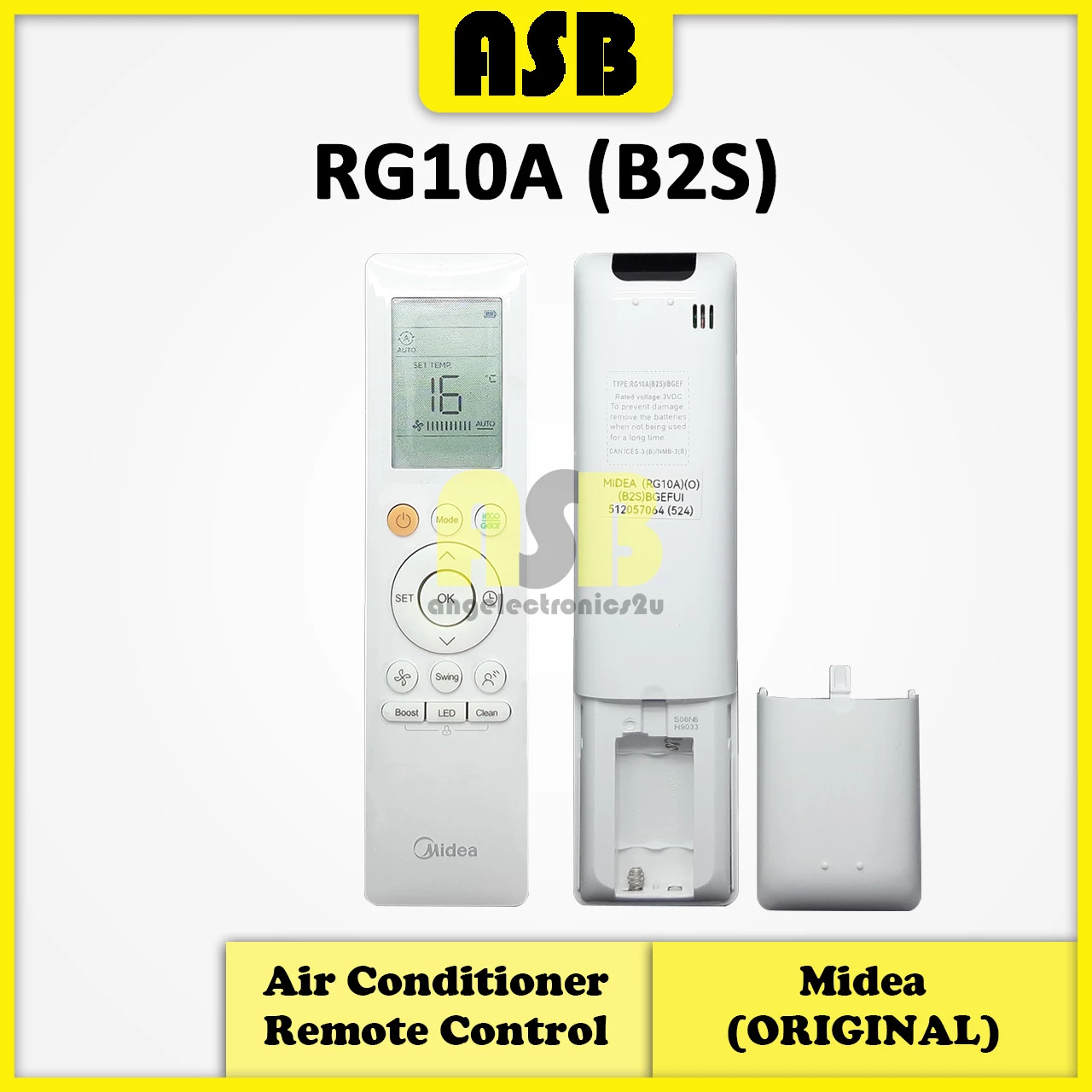 (1pc) ( Original ) Midea Air Cond Aircond Conditioner Remote Control Alat Kawalan Jauh Penghawa Dingin 空调遥控器