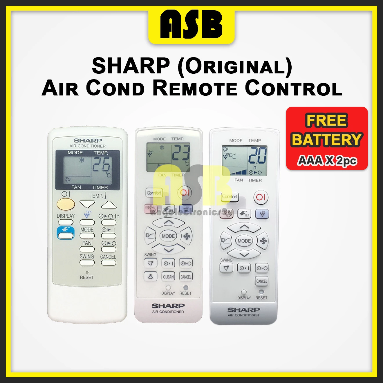 (1pc) ( Original ) Sharp Air Cond Aircond Conditioner Remote Control Alat Kawalan Jauh Penghawa Dingin 空调遥控器