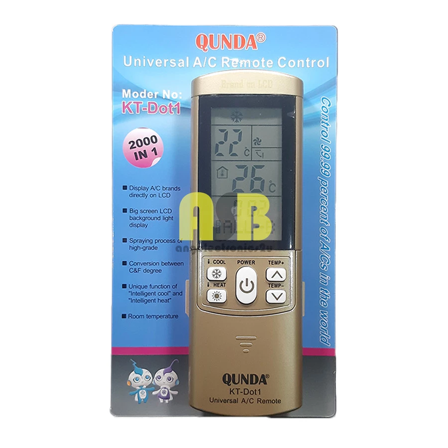 (1pc) Qunda Multi / Universal Air Cond Aircond Conditioner Remote Control Alat Kawalan Jauh Penghawa Dingin 空调遥控器