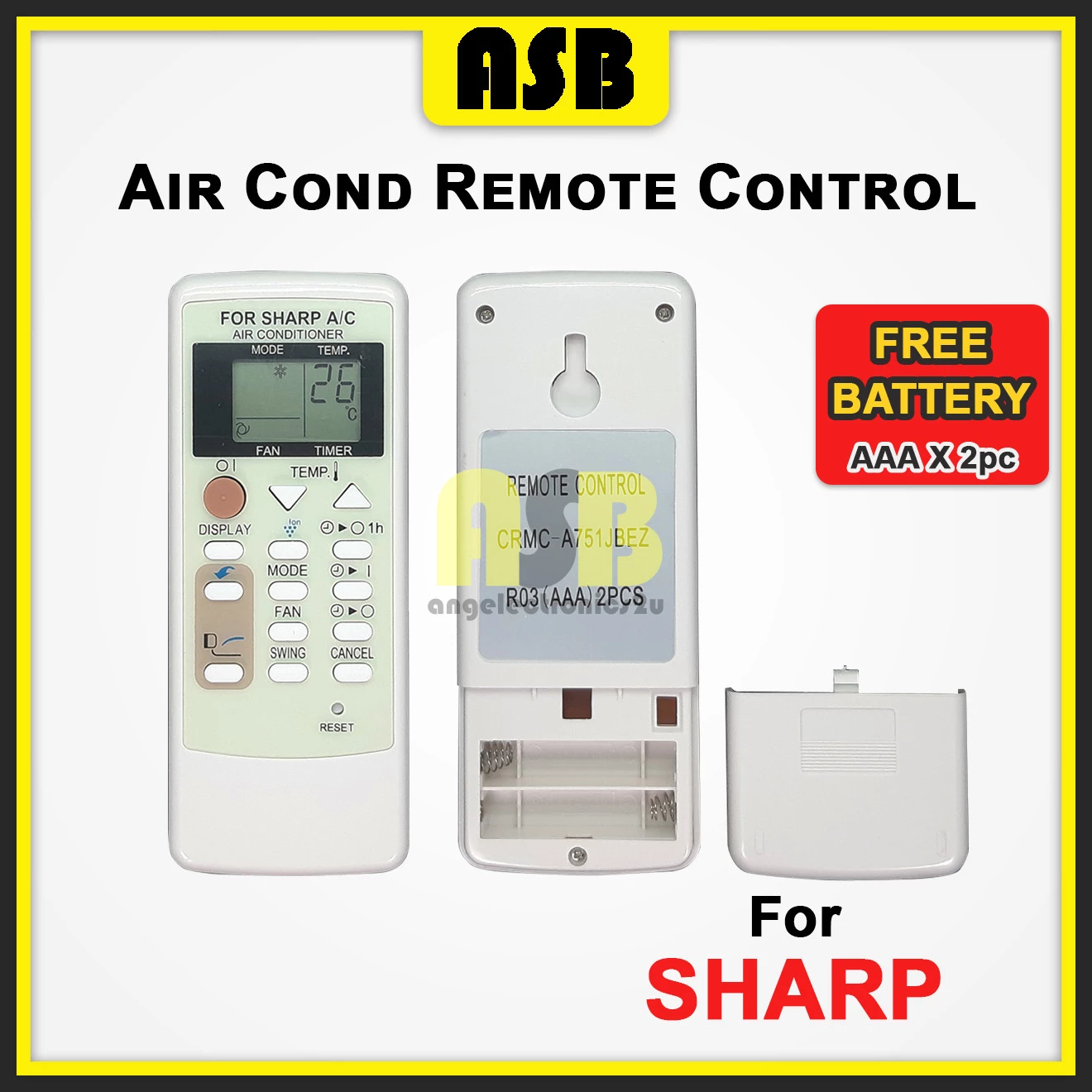 (1pc) ( Compatible : Sharp ) Air Cond Aircond Conditioner Remote Control Alat Kawalan Jauh Penghawa Dingin 空调遥控器