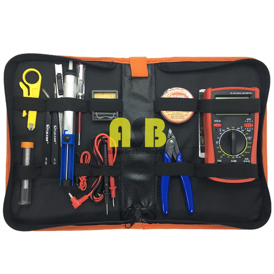 (1set) Soldering & Digital Multimeter Tool Set Beg