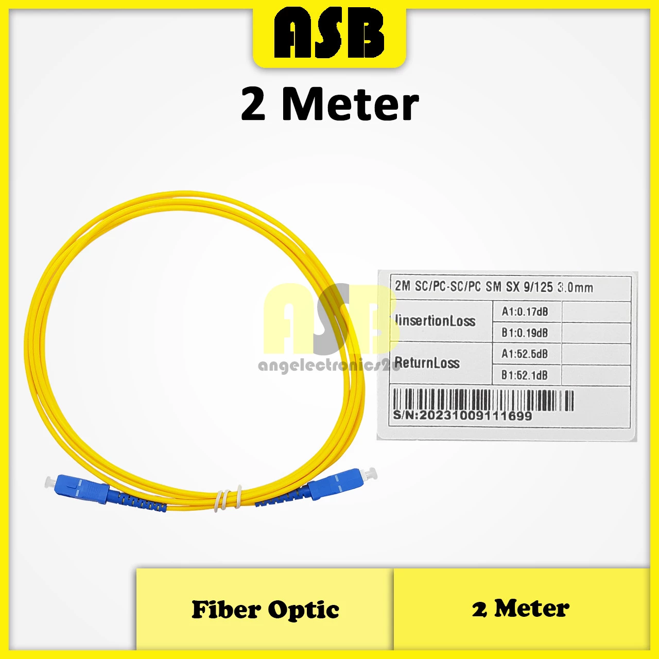 (1pc) Fiber Optic Cable SC/PC - SC/PC SM SX 9/125 3.0mm ( 2 Meter / 3 Meter / 5 Meter / 10 Meter / 15 Meter / 20 Meter )