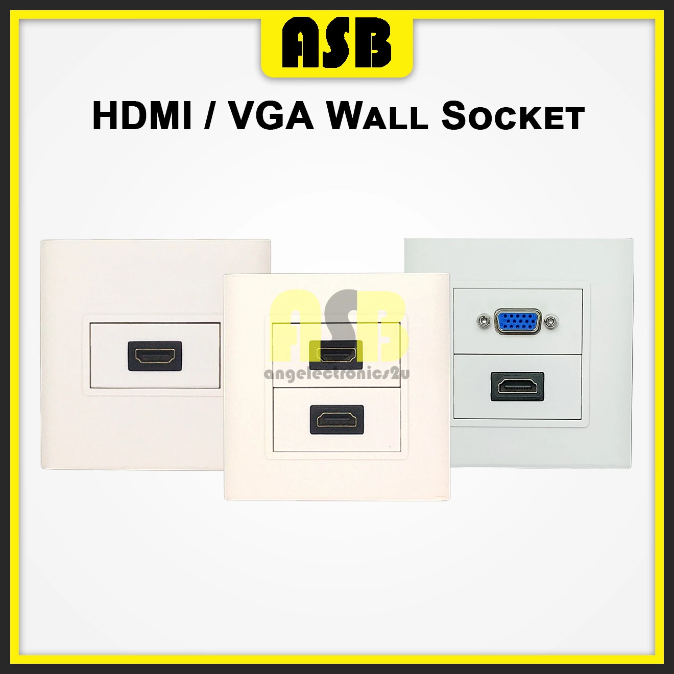 (1pc) HDMI VGA 3x3 Plate Wall Socket ( Single / Double / HDMI & VGA )