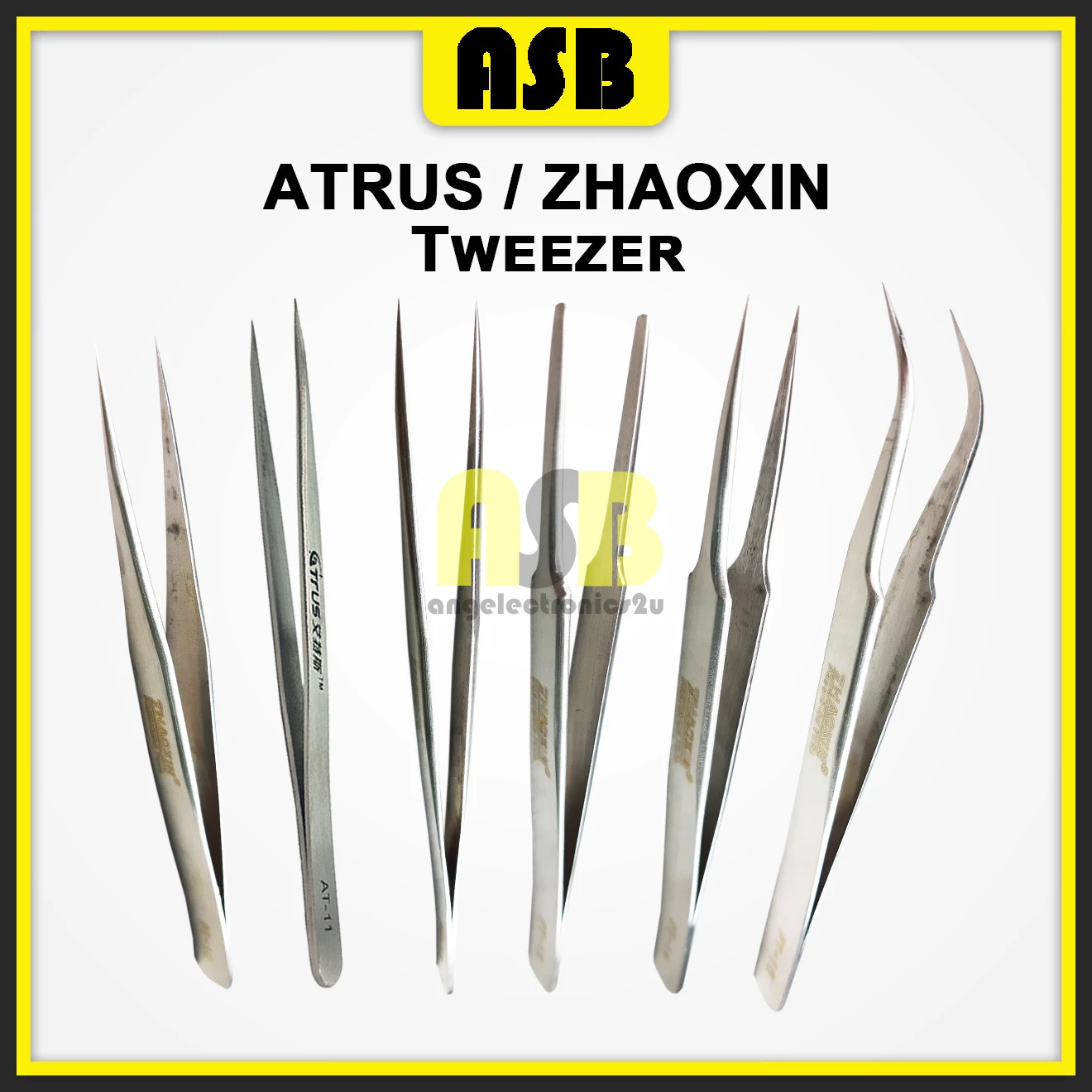 (1pc) ATRUS / ZHAOXIN AT 11 / PT 10 / 11 / 12 / 13 / 14 / 15 Industrial Stainless Steel Tweezer / Pinset Penyepit 镊子