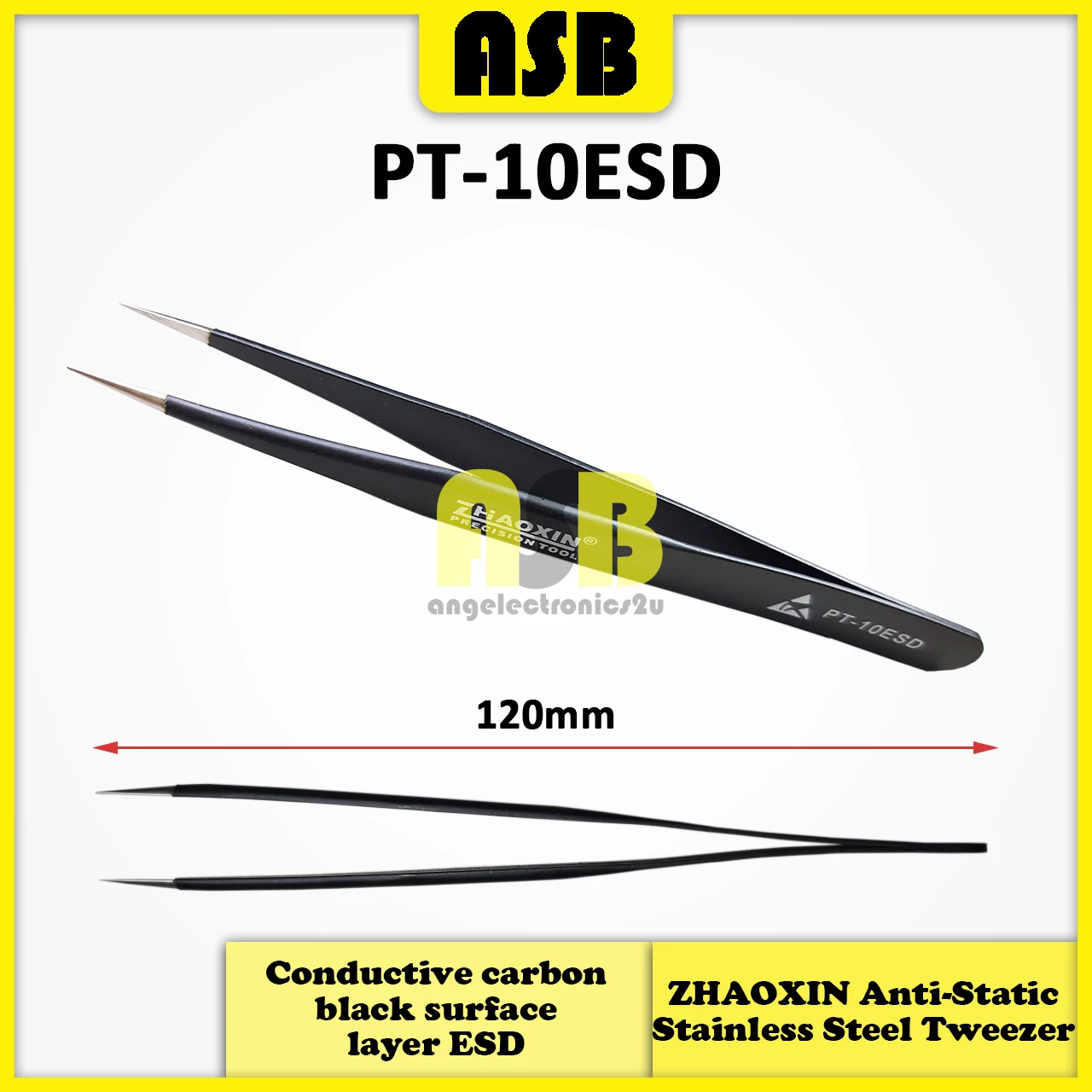 (1pc) ATRUS / ZHAOXIN AT 11 / 15 / PT 10 / 11 / 12 / 13 / 14 / 15 ESD Anti-Static Stainless Steel Tweezer / Pinset 镊子