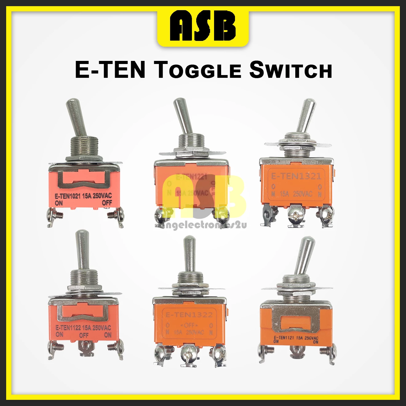 (1pc) E-TEN Toggle Switch ON / OFF / CENTER OFF Switch ( 2 Pin / 3 Pin / 4 Pin / 6 Pin ) ( Screw )