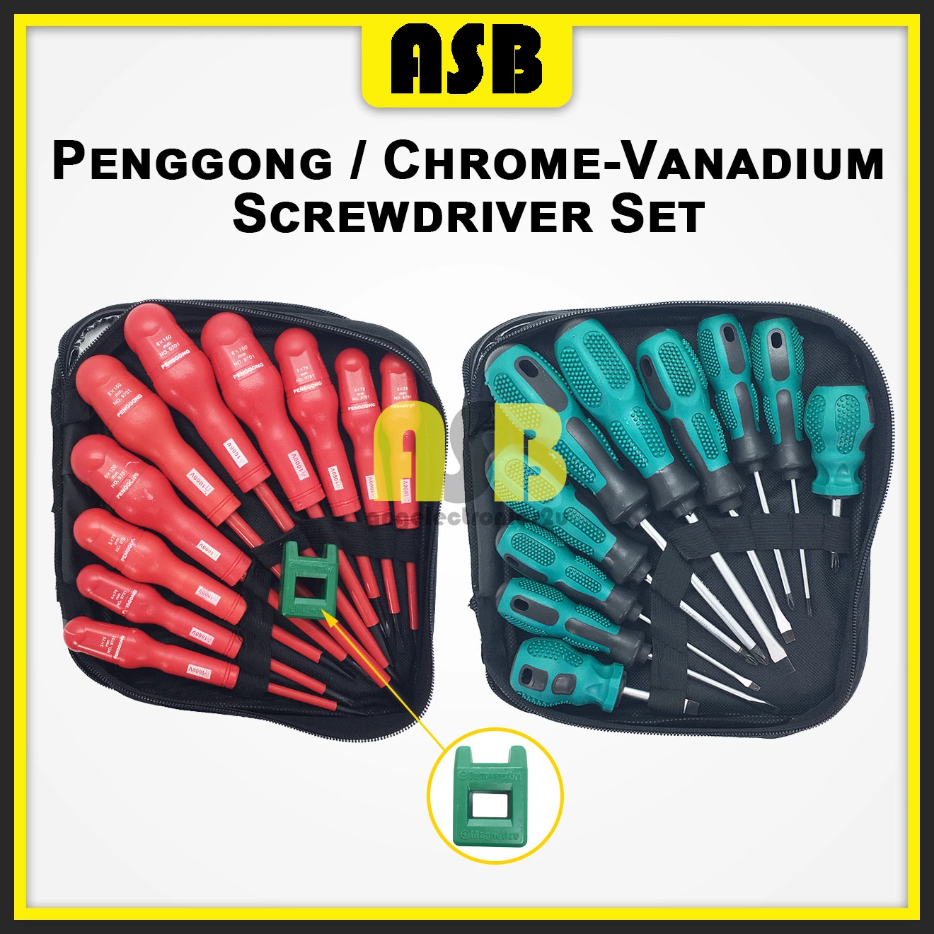 (1set) PENGGONG / CHROME-VANADIUM Screwdriver Set