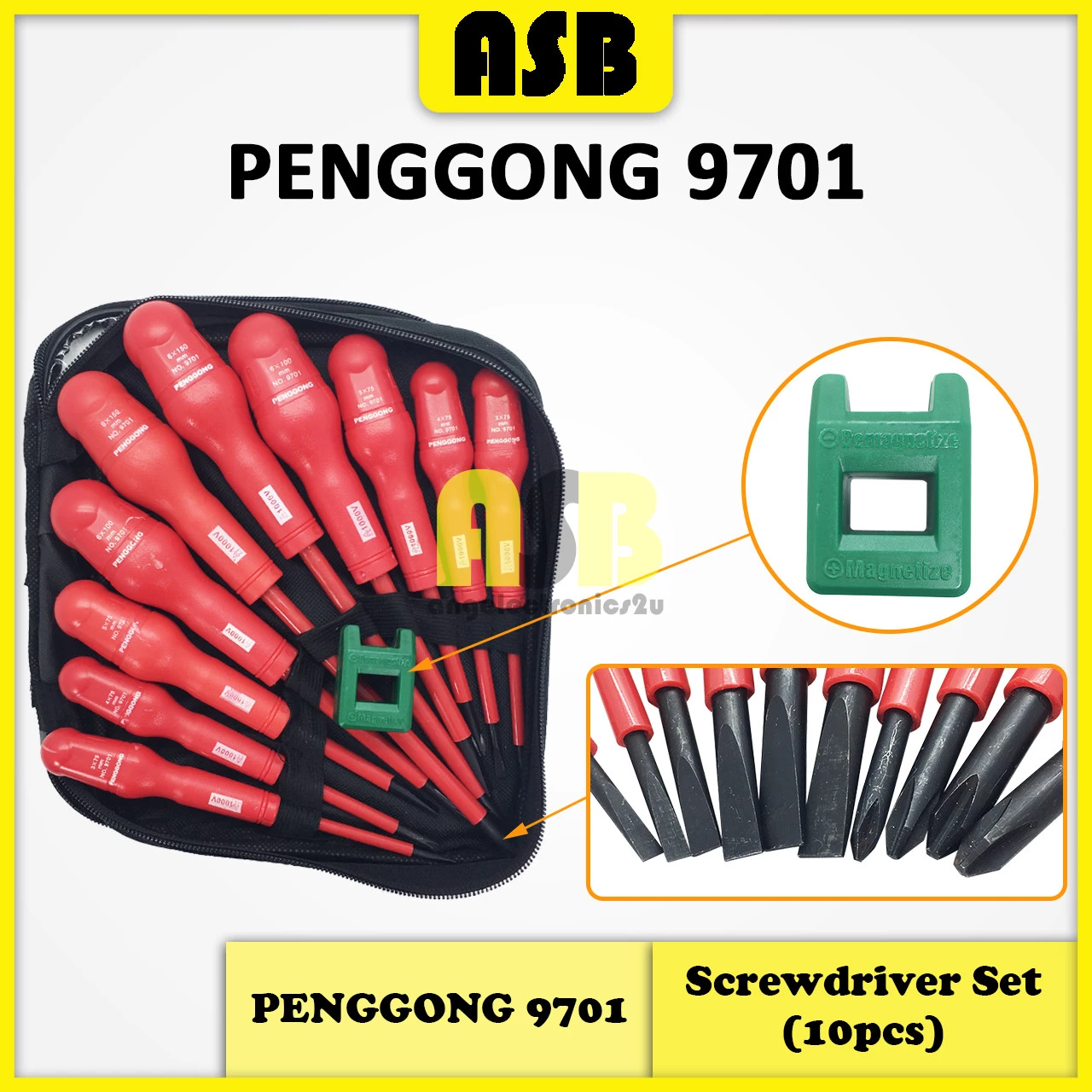 (1set) PENGGONG / CHROME-VANADIUM Screwdriver Set