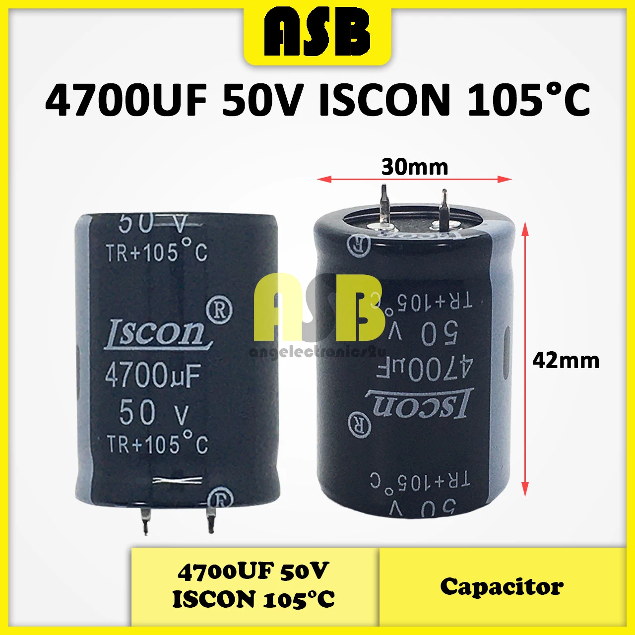 (1pc) ISCON / JCCON Capacitor ( 4700UF 50V / 6800UF 50V / 10000UF 50V / 10000UF  80V / 10000UF 100V )