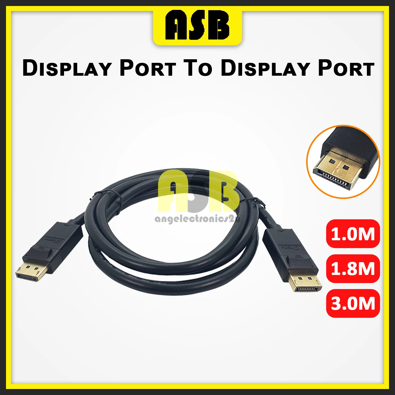 (1pc) Display Port To Display Port Cable ( 1M / 1.8M / 3M )