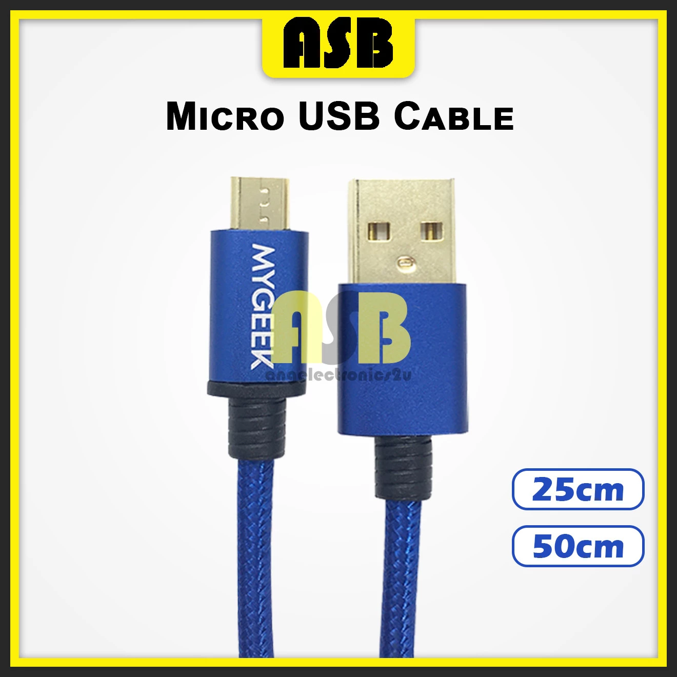 (1pc) Micro USB Cable 25cm / 50cm ( Random Colour )