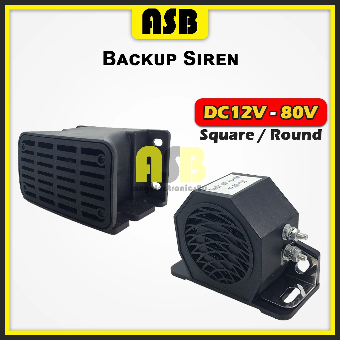 (1pc) Backup Siren Alarm DC12V - 80V ( Square / Round )