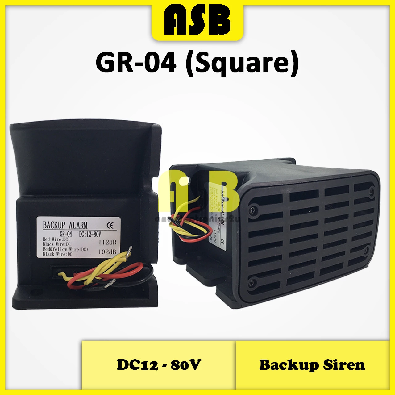 (1pc) Backup Siren Alarm DC12V - 80V ( Square / Round )