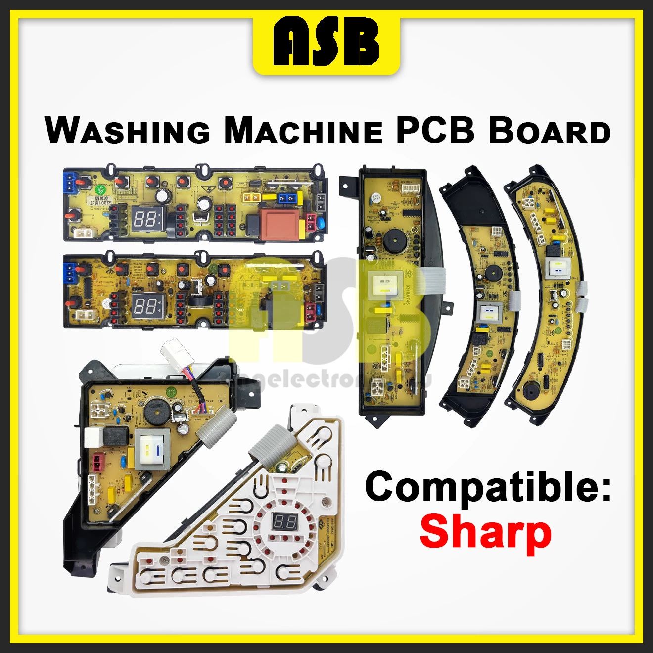 (1pc) ( Compatible : SHARP ) Washing Machine PCB Board  / Papan Litar