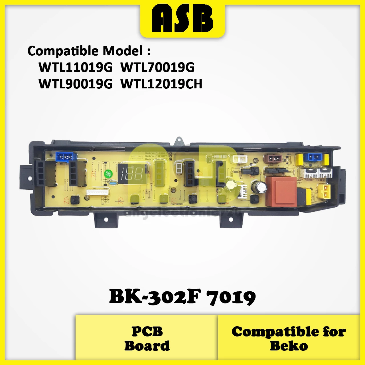 (1pc) ( Compatible : BEKO ) Washing Machine PCB Board  / Papan Litar