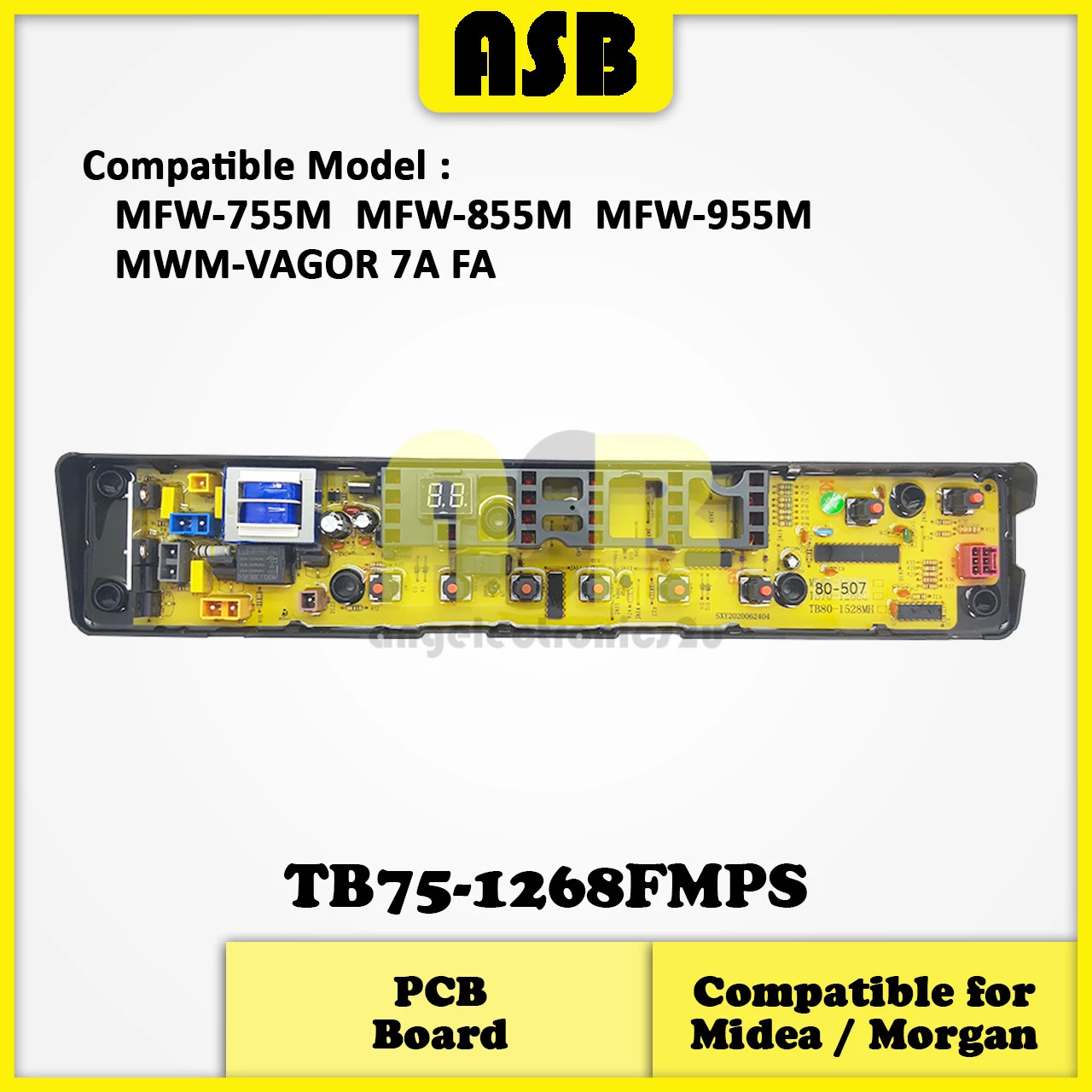 (1pc) ( Compatible : Midea / Morgan ) Washing Machine PCB Board  / Papan Litar