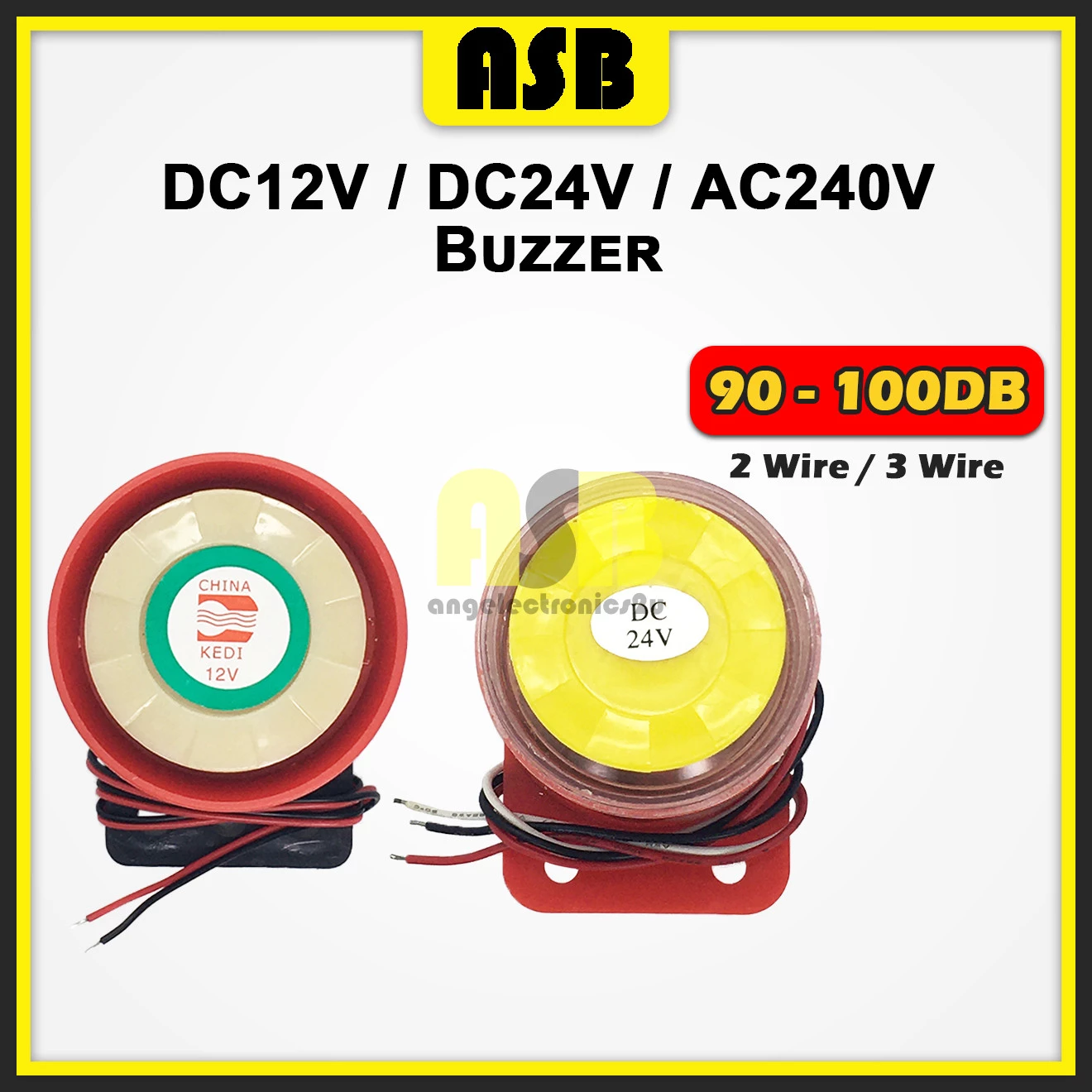 (1pc) DC12V / DC24V / AC240V BJ-1 Buzzer 90-100DB ( 2 Wire / 3 Wire )