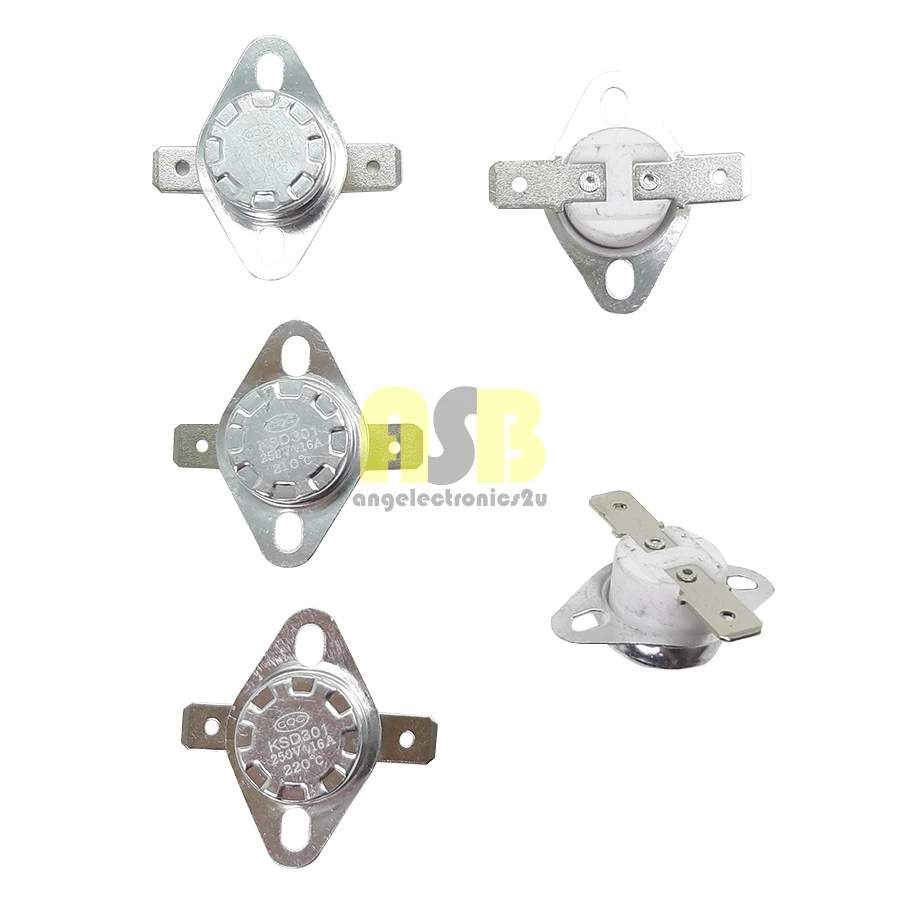 (1pc) Thermostat KSD301 250V 16A 2WAY ( 195°C / 200°C / 205°C / 210°C / 220°C / 225°C )