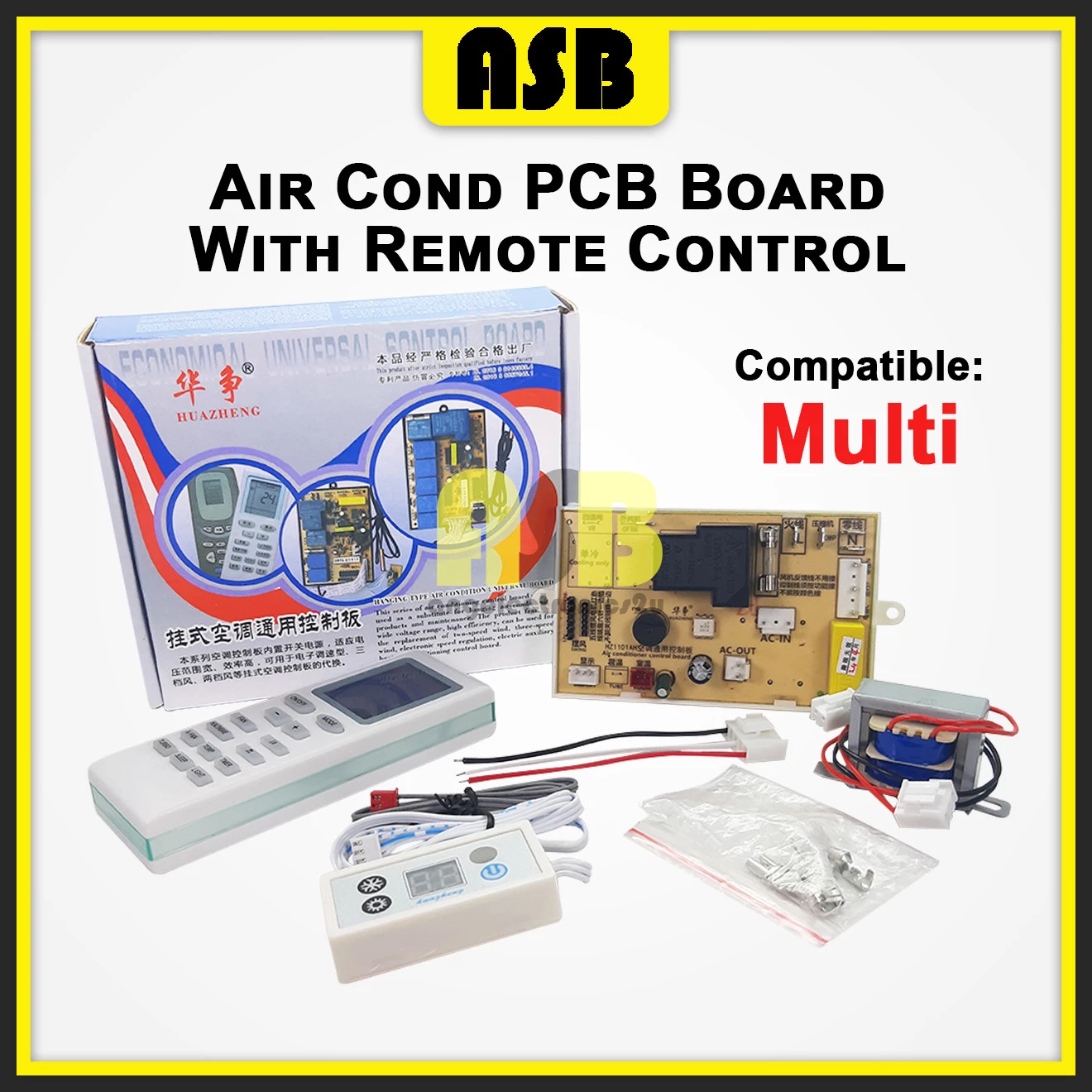 (1pc) ( Compatible : Multi ) Air Cond Pcb Board With Remote Control