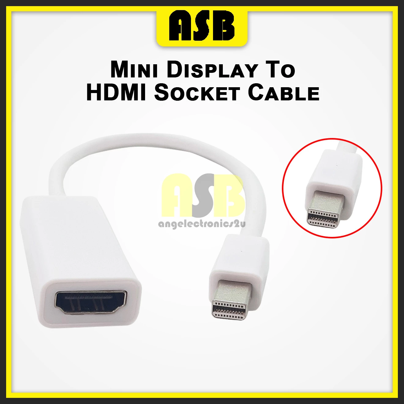 (1pc) Mini Display To HDMI Socket Cable