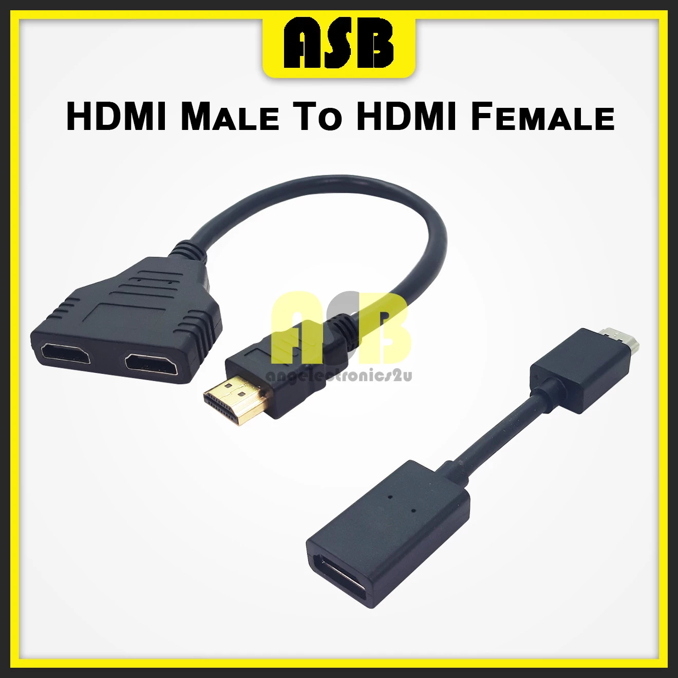 (1pc) HDMI Male To HDMI Female / 2 HDMI Female ( 12 / 30 cm )