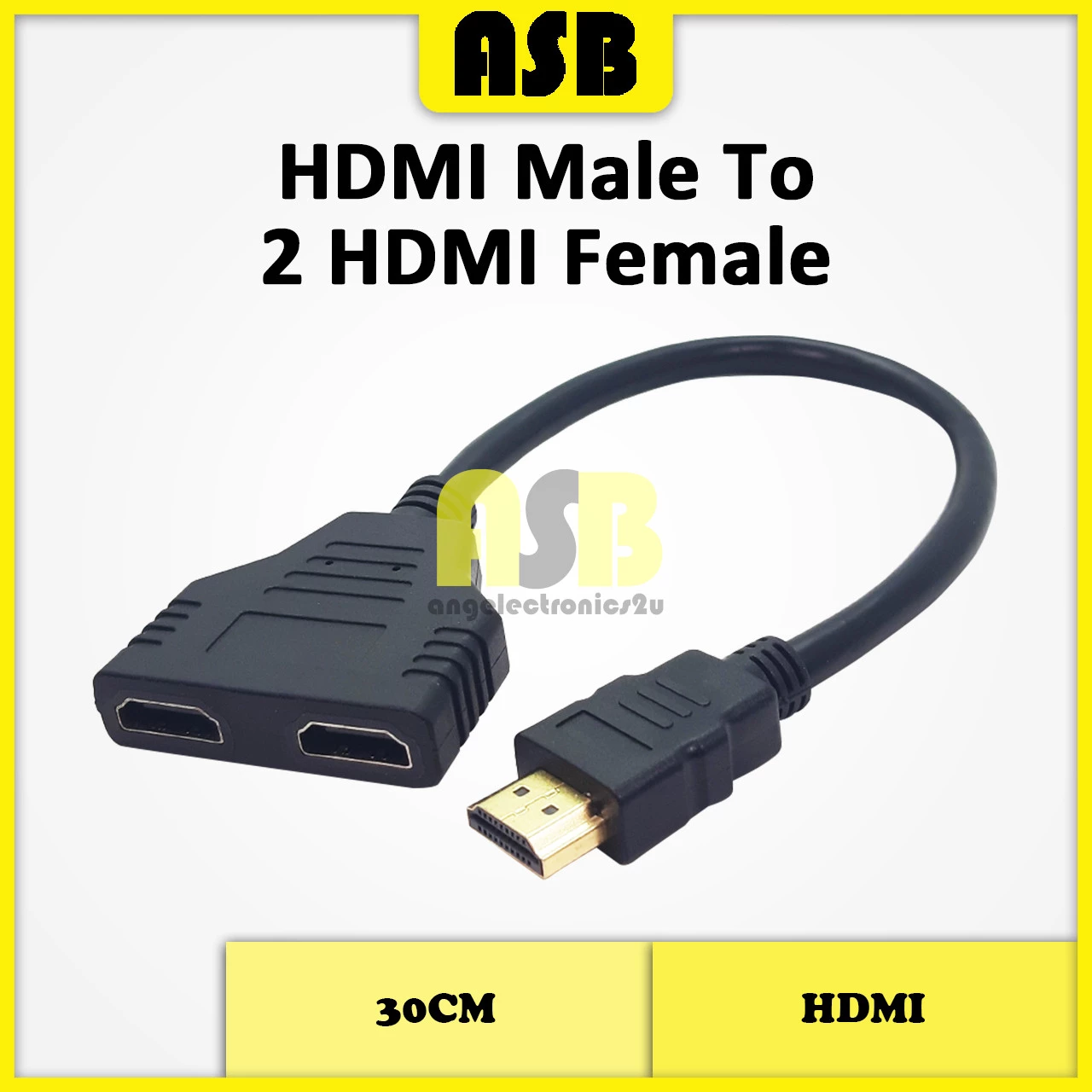 (1pc) HDMI Male To HDMI Female / 2 HDMI Female ( 12 / 30 cm )