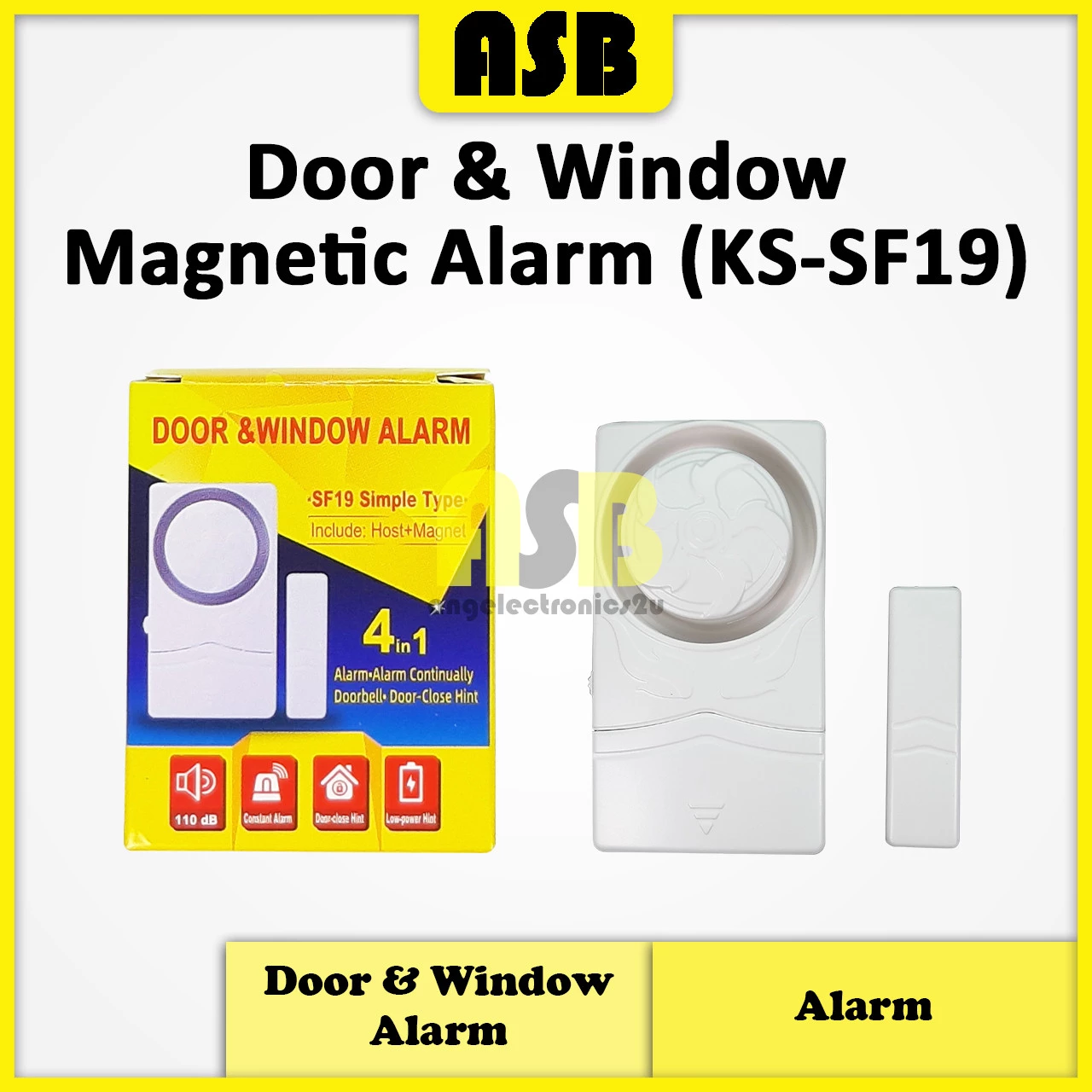 (1pc) Door / Window Wireless Vibration Magnetic Security Alarm Loceng Pintu Tingkap 门窗警报器