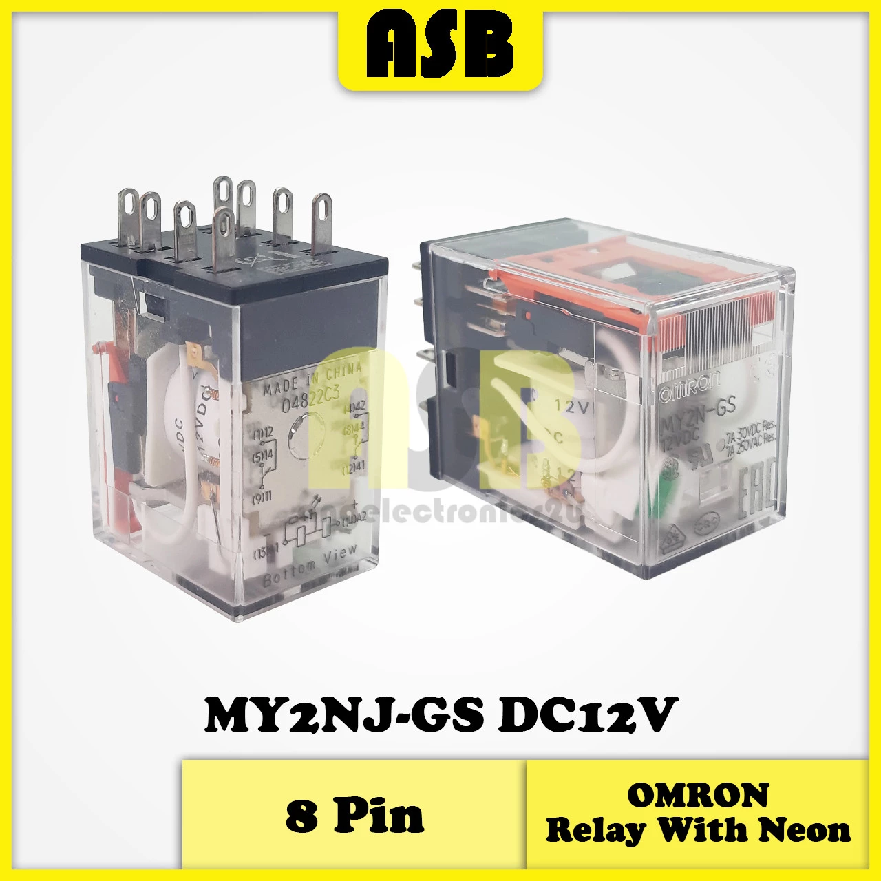 (1pc) Omron Relay DC12V / DC24V / AC220V ( 8 Pin / 14 Pin ) ( Neon )