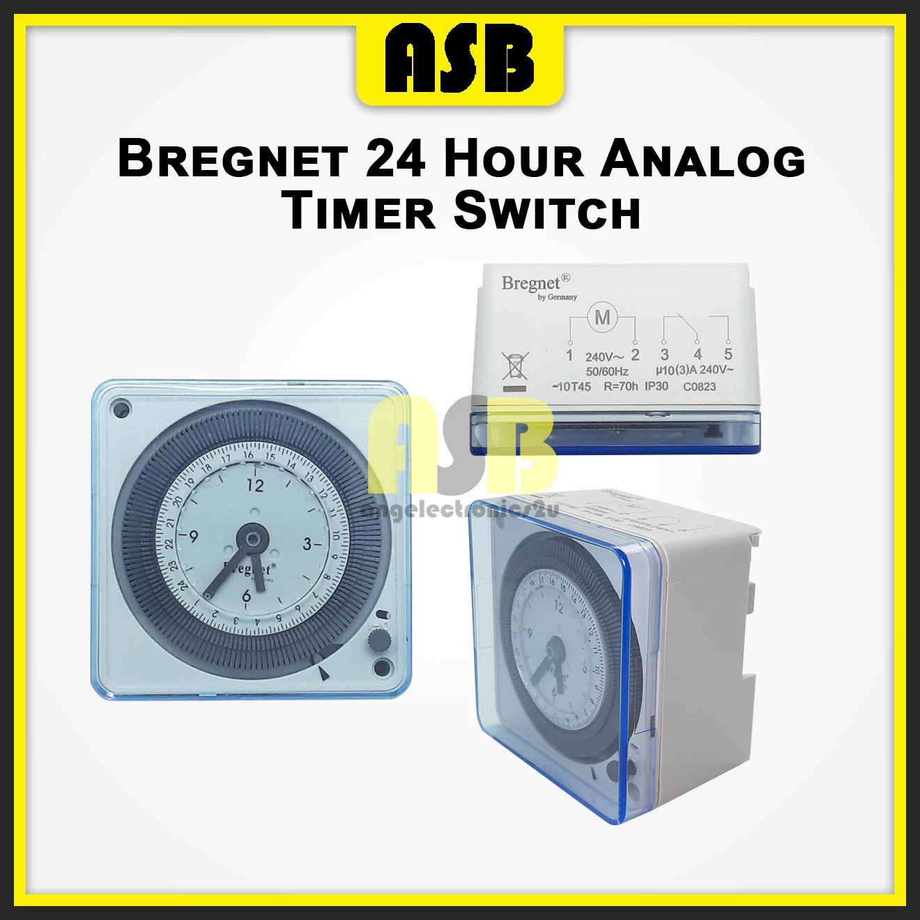 (1pc) Bregnet 24 Hour Analog Timer Switch