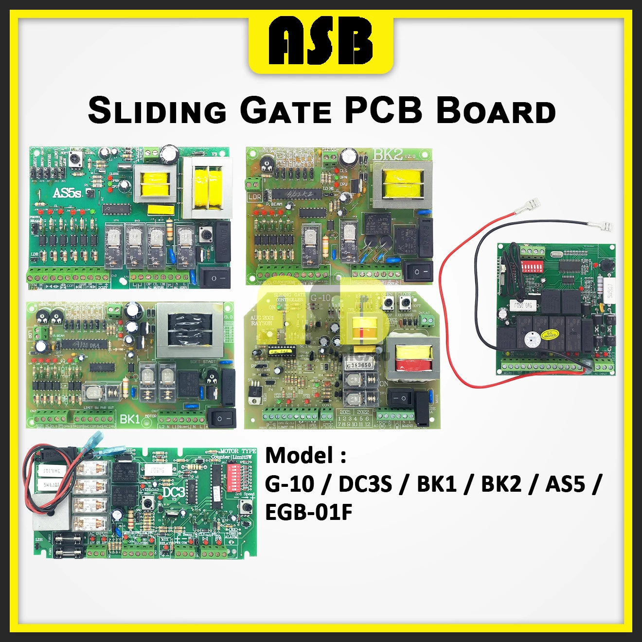 (1pc) Sliding Gate PCB Board ( G-10 / DC3S / BK1 / BK2 / AS5 / EGB-01F ) ( AC / DC )