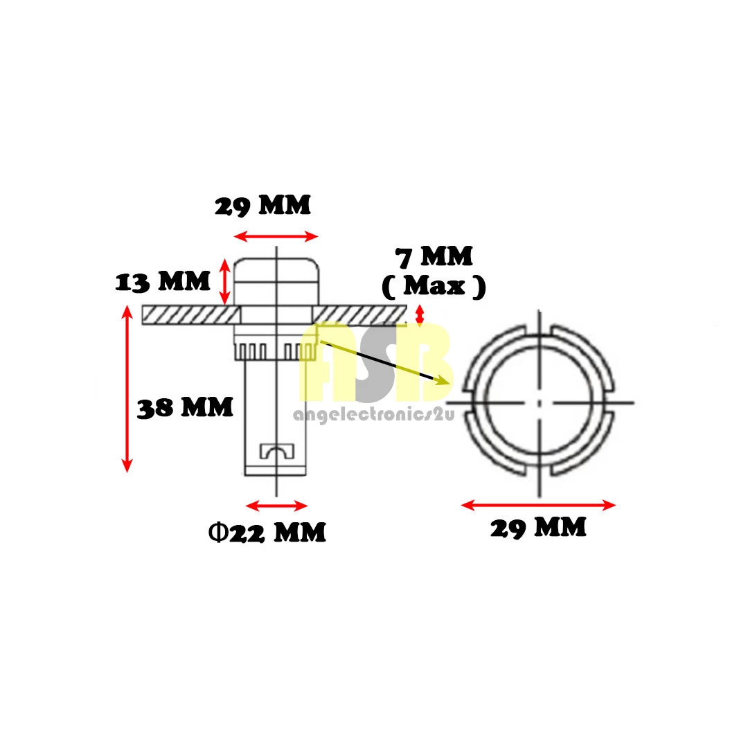 (1pc) Tosunlux LED Pilot Lamp Ф 22MM ( AC110V / AC240V )