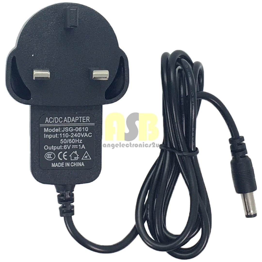 (1pc) Adaptor DC6V ( 1A / 2A ) ( UK Plug )