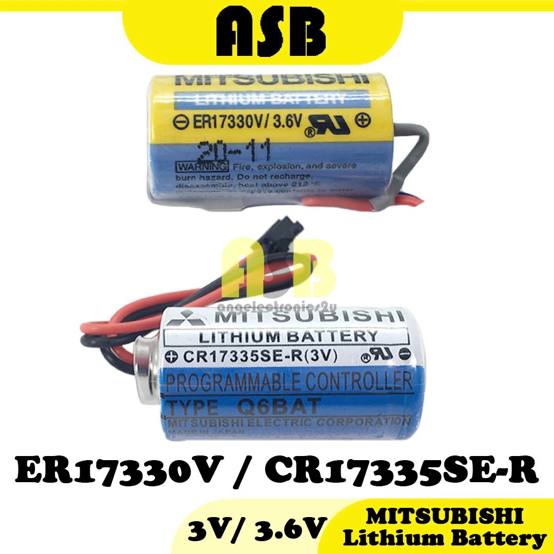 (1pc) MITSUBISHI Lithium Battery ( CR17335SE-R / ER17330V ) ( 3V / 3.6V ) ( Wire )