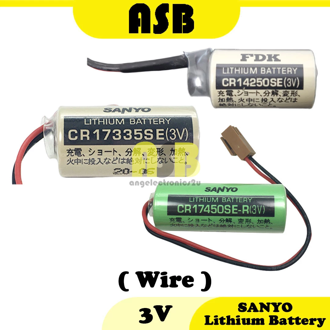 (1pc) SANYO Lithium Battery 3V ( FDK CR-14250SE / CR-17335SE / CR-17450SE ) ( Wire )