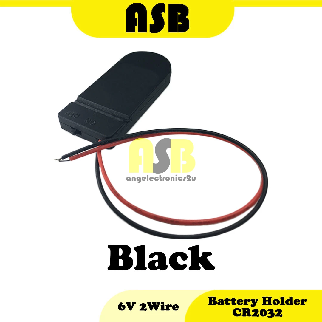 (1pc) Battery Holder ( CR2032 ) 6V Push / ( ON / OFF ) 2 Wire