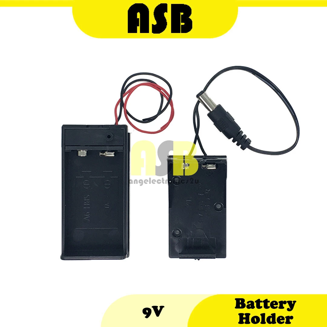 (1pc) Battery Holder 9V ( 2Wire ) ( Cover Box / Dc Plug )