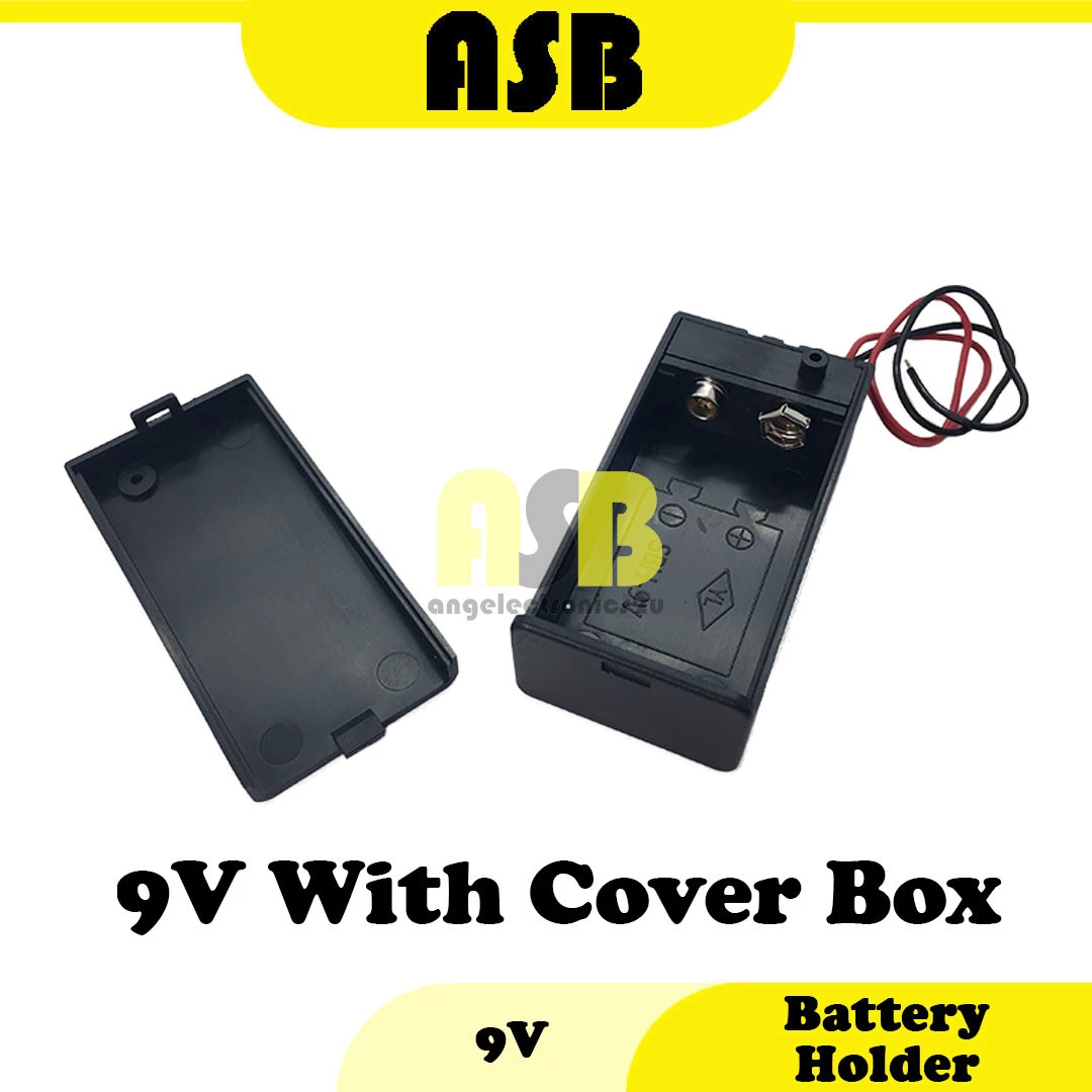 (1pc) Battery Holder 9V ( 2Wire ) ( Cover Box / Dc Plug )